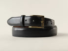 Black Shell Cordovan Belt, Brass, 32mm - The Tannery Row