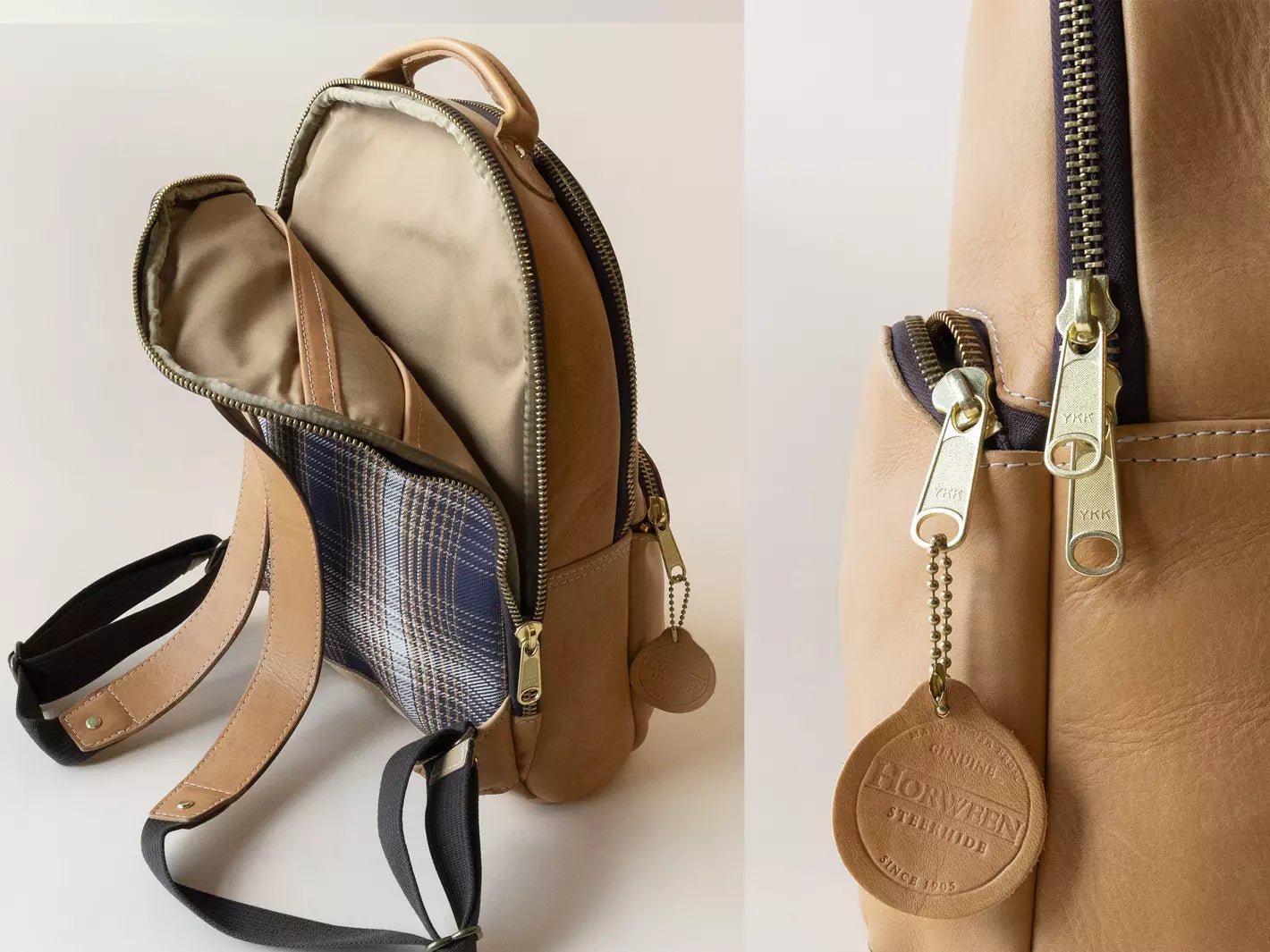 Clark Backpack in Horween Natural Essex - The Tannery Row