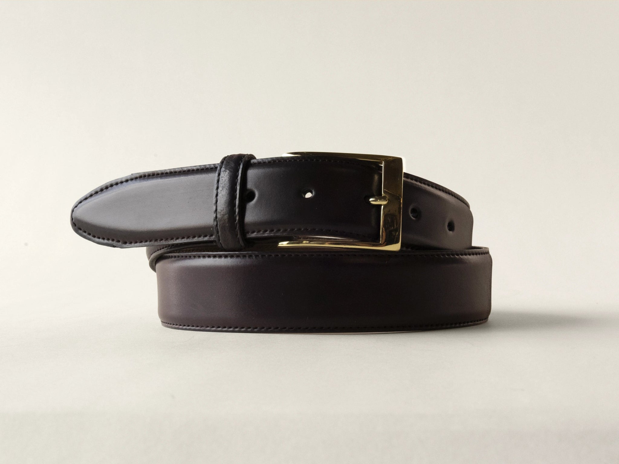 Color 8 Shell Cordovan Belt, Brass, 35mm - The Tannery Row