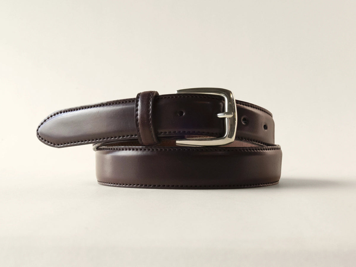 Color 8 Shell Cordovan Belt, Silver, 30mm - The Tannery Row