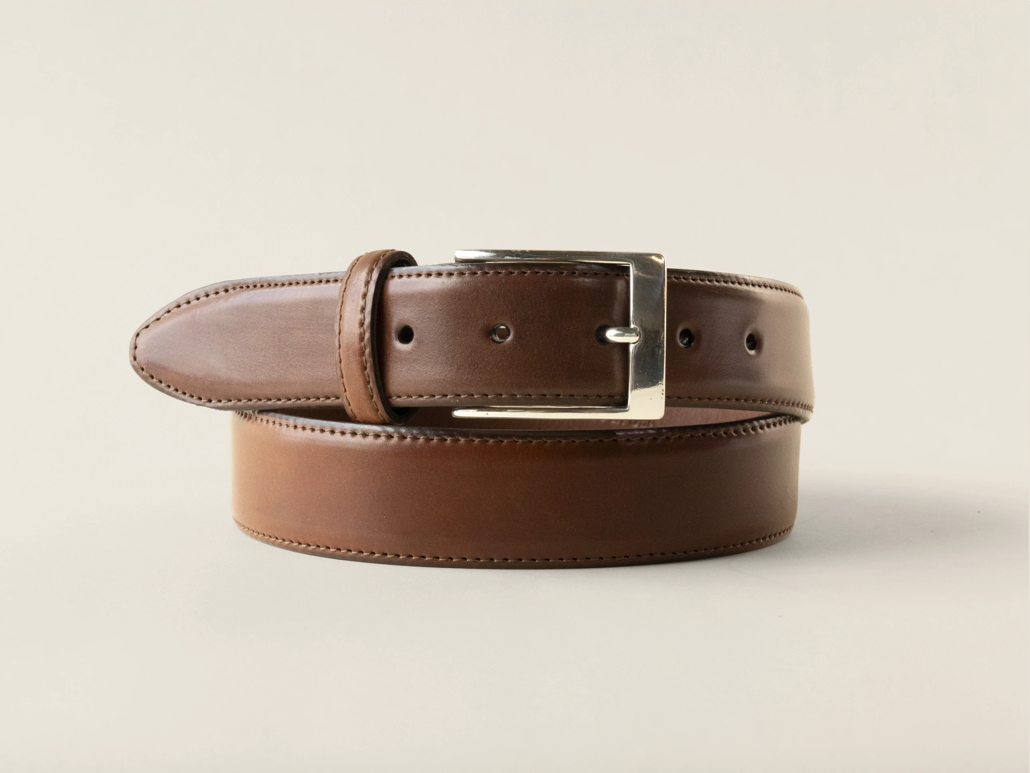Garnet Shell Cordovan Belt, Silver, 32mm - The Tannery Row