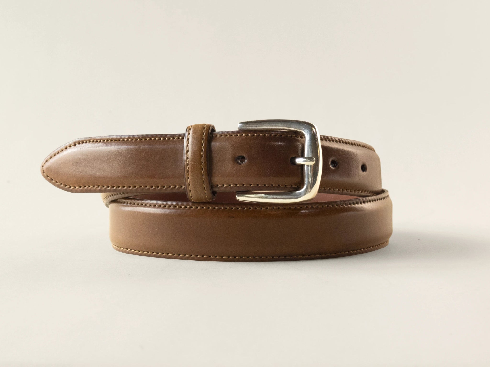 Natural Shell Cordovan Belt, Silver, 30mm - The Tannery Row